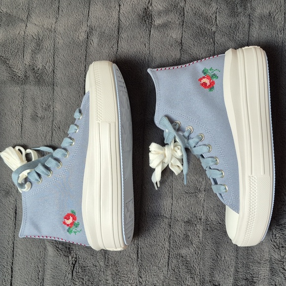 Chuck Taylor All Star Move Platform Rose Cross Stitch High-Tops! Size 8.5! NWT! - Picture 13 of 15
